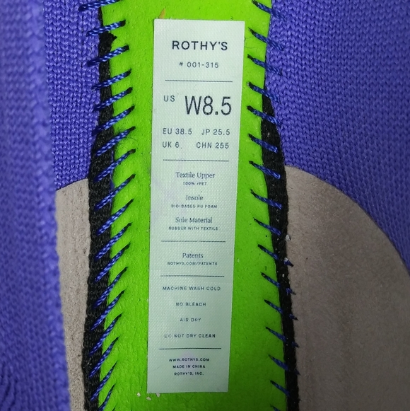 Rothy's The Flat Round Toe Ballet Flat Casual Comfort Purple Women's Size 8.5 - Picture 9 of 10